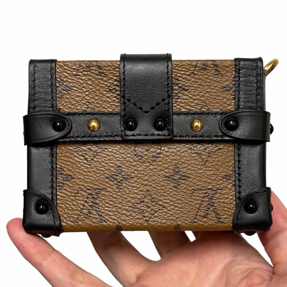 Louis Vuitton Reverse Monogram Essential Trunk Mini Bag R98571 Chain w Carabiner - Picture 3 of 16